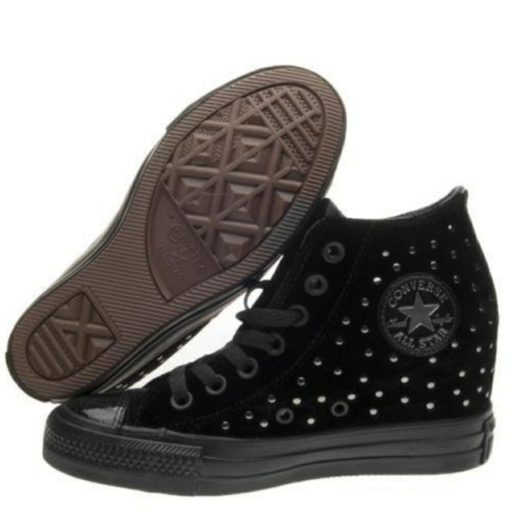 NWT Converse Chuck Wedges Black Velvet - Picture 4 of 8